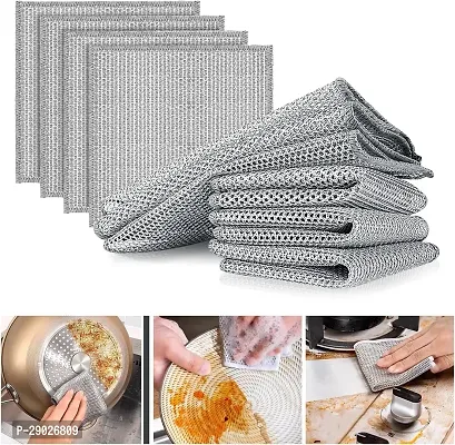 Non Scratch Dish Wash Cloths for Kitchen | Double Layer Scrubber Dish Cloth for Utensils Pack of 3-thumb0