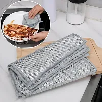 Non Scratch Dish Wash Cloths for Kitchen | Double Layer Scrubber Dish Cloth for Utensils Pack of 3-thumb2