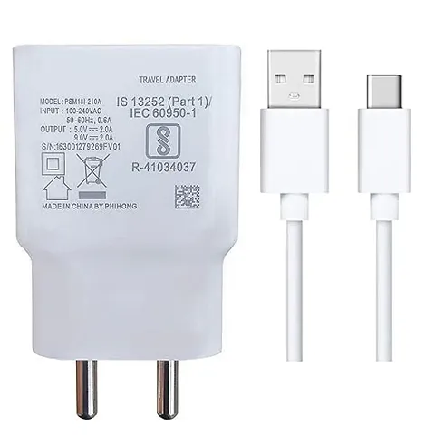 ORENSH Fast Charger Compatible for Vivo Y11, V5 Plus, V3, V7, Y69, V1 max V3 max,Y21, V3, Y15, All Smart Phone Adapter Mobile Charger with 1 Meter Charging Cable(2.4 Amp White)