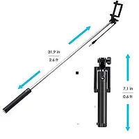 king shine Monopod Selfie Stick with Aux for All Phones (Multicolor)-thumb3