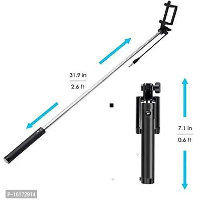 king shine Monopod Selfie Stick with Aux for All Phones (Multicolor)-thumb4