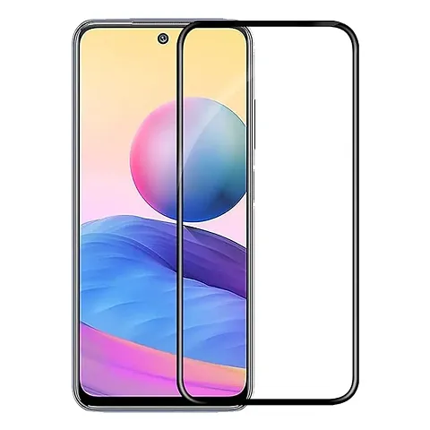 Knotyy Edge to Edge Full-Screen Coverage Curved Full Tempered Glass Screen Guard for Xiaomi Mi Redmi Note 10 (Black, Pack of 1)