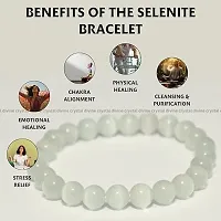 Crystal Divine Selenite Healing Crystal Bracelet For Woman 8mm Money Magnet Bracelet For Girls Crystal Bracelet For Men Friendship Gifts Hand Bracelet Couple Bracelet Aesthetic Bracelets For Gifts-thumb1