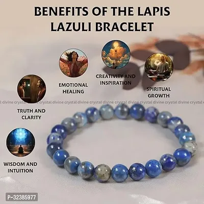 Crystal Divine Lapis Lazuli Healing Crystal Bracelet For Woman 8mm Money Magnet Bracelet For Girls Crystal Bracelet For Men Friendship Gifts Hand Bracelet Couple Bracelet Aesthetic Bracelets For Gifts-thumb4