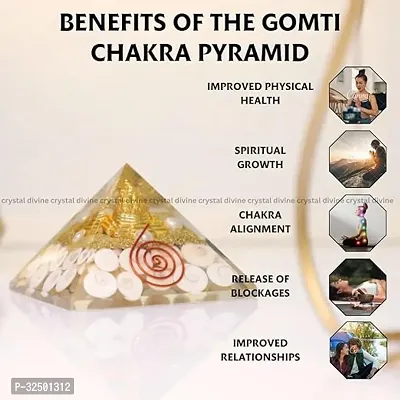 Crystal Divine Gomti Chakra Crystal Pyramid Vastu for Home Orgone Crystal Pyramid Showpieces for Home Decor Items Crystal Pyramid for Positive Energy Crystal Pyramid for Office Table Decorative Items-thumb2