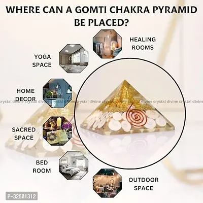 Crystal Divine Gomti Chakra Crystal Pyramid Vastu for Home Orgone Crystal Pyramid Showpieces for Home Decor Items Crystal Pyramid for Positive Energy Crystal Pyramid for Office Table Decorative Items-thumb3