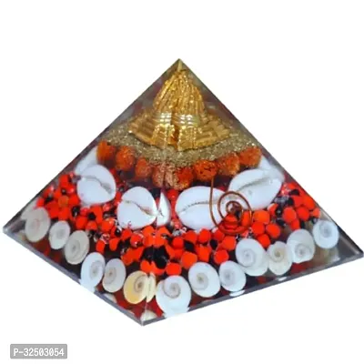 Crystal Divine Rudraksha Crystal Pyramid Vastu for Home Orgone Crystal Pyramid Showpieces for Home Decor Items Crystal Pyramid for Positive Energy Crystal Pyramid for Office Table Decorative Items-thumb0