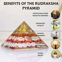 Crystal Divine Rudraksha Crystal Pyramid Vastu for Home Orgone Crystal Pyramid Showpieces for Home Decor Items Crystal Pyramid for Positive Energy Crystal Pyramid for Office Table Decorative Items-thumb1