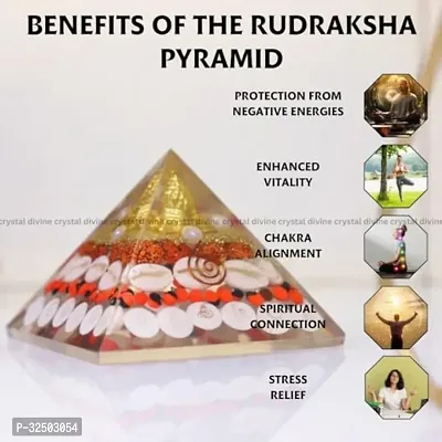 Crystal Divine Rudraksha Crystal Pyramid Vastu for Home Orgone Crystal Pyramid Showpieces for Home Decor Items Crystal Pyramid for Positive Energy Crystal Pyramid for Office Table Decorative Items-thumb2