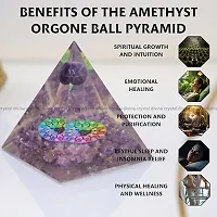 Crystal Divine Amethyst Ball Crystal Pyramid Vastu For Home Orgone Crystal Pyramid Showpieces For Home Decor Items Crystal Pyramid For Positive Energy Crystal Pyramid For Office Table Decorative Items-thumb1