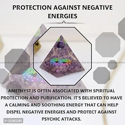 Crystal Divine Amethyst Ball Crystal Pyramid Vastu For Home Orgone Crystal Pyramid Showpieces For Home Decor Items Crystal Pyramid For Positive Energy Crystal Pyramid For Office Table Decorative Items-thumb5