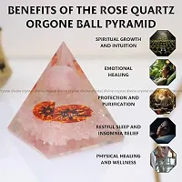 Crystal Divine Rose Quartz Ball Crystal Pyramid Vastu for Home Orgone Crystal Pyramid Showpieces for Home Decor Crystal Pyramid for Positive Energy Crystal Pyramid for Office Table Decorative Items-thumb1