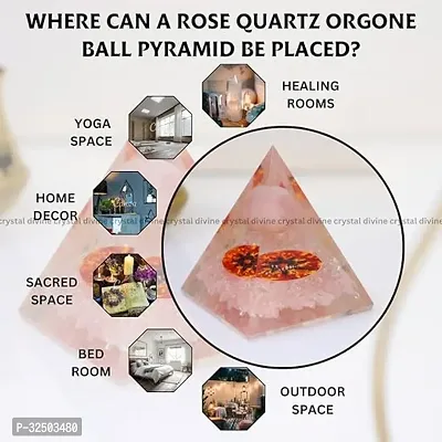 Crystal Divine Rose Quartz Ball Crystal Pyramid Vastu for Home Orgone Crystal Pyramid Showpieces for Home Decor Crystal Pyramid for Positive Energy Crystal Pyramid for Office Table Decorative Items-thumb4