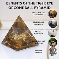 Crystal Divine Tiger Eye Ball Crystal Pyramid Vastu for Home Orgone Crystal Pyramid Showpieces for Home Decor Crystal Pyramid for Positive Energy Crystal Pyramid for Office Table Decorative Items-thumb1