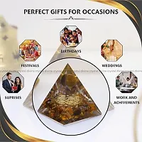 Crystal Divine Tiger Eye Ball Crystal Pyramid Vastu for Home Orgone Crystal Pyramid Showpieces for Home Decor Crystal Pyramid for Positive Energy Crystal Pyramid for Office Table Decorative Items-thumb2