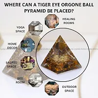 Crystal Divine Tiger Eye Ball Crystal Pyramid Vastu for Home Orgone Crystal Pyramid Showpieces for Home Decor Crystal Pyramid for Positive Energy Crystal Pyramid for Office Table Decorative Items-thumb4