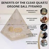 Crystal Divine Clear Quartz Ball Crystal Pyramid Vastu for Home Orgone Crystal Pyramid Showpieces for Home Decor Crystal Pyramid for Positive Energy Crystal Pyramid for Office Table Decorative Items-thumb1