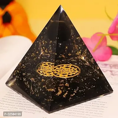 Crystal Divine Black Tourmaline Crystal Pyramid Vastu for Home Orgone Crystal Pyramid Showpieces for Home Decor Crystal Pyramid for Positive Energy Crystal Pyramid for Office Table Decorative Items