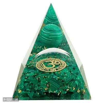 Crystal Divine Malachite Ball Crystal Pyramid Vastu For Home Orgone Crystal Pyramid Showpieces For Home Decor Items Crystal Pyramid For Positive Energy Crystal Pyramid For Office Table Decorative Ite