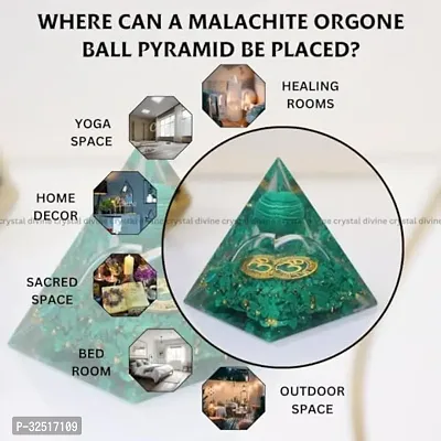 Crystal Divine Malachite Ball Crystal Pyramid Vastu For Home Orgone Crystal Pyramid Showpieces For Home Decor Items Crystal Pyramid For Positive Energy Crystal Pyramid For Office Table Decorative Ite-thumb2