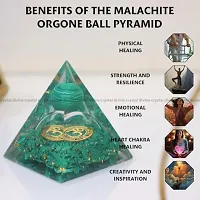 Crystal Divine Malachite Ball Crystal Pyramid Vastu For Home Orgone Crystal Pyramid Showpieces For Home Decor Items Crystal Pyramid For Positive Energy Crystal Pyramid For Office Table Decorative Ite-thumb2