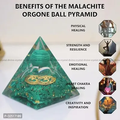 Crystal Divine Malachite Ball Crystal Pyramid Vastu For Home Orgone Crystal Pyramid Showpieces For Home Decor Items Crystal Pyramid For Positive Energy Crystal Pyramid For Office Table Decorative Ite-thumb3