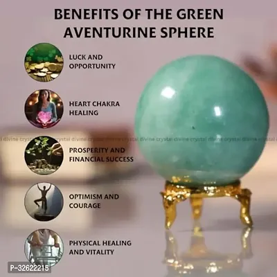 Crystal Divine Aventurine Crystal Sphere Ball Crystal Showpieces for Home Decor Table Decor Items  Decorative Items Crystal Stones Astro Sphere Crystal Ball Gemstone Spheres Feng Shui Items Gifts-thumb2