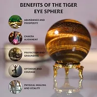 Crystal Divine Tiger Eye Crystal Sphere Ball Crystal Showpieces for Home Decor Table Decor Items  Decorative Items Crystal Stones Astro Sphere Crystal Ball Gemstone Spheres Feng Shui Items Gifts-thumb1