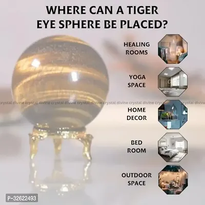 Crystal Divine Tiger Eye Crystal Sphere Ball Crystal Showpieces for Home Decor Table Decor Items  Decorative Items Crystal Stones Astro Sphere Crystal Ball Gemstone Spheres Feng Shui Items Gifts-thumb4