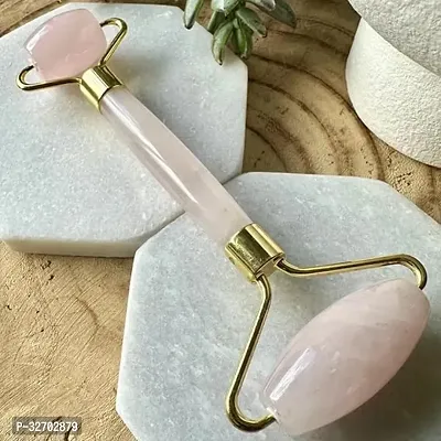 Crystal Divine Rose Quartz Face Massage Roller Crystal Face Roller For Women-thumb0