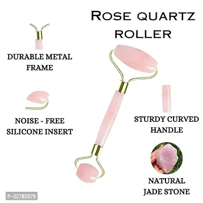 Crystal Divine Rose Quartz Face Massage Roller Crystal Face Roller For Women-thumb3