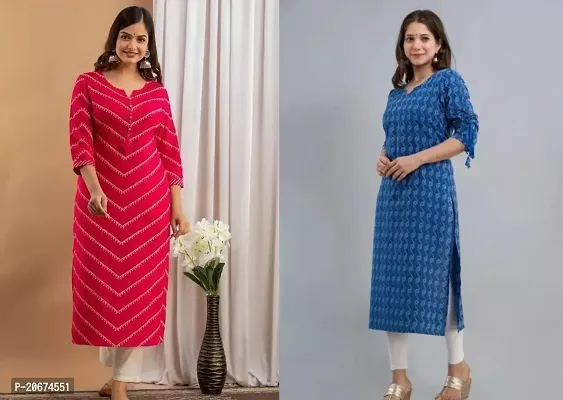 Stylish Women Rayon Casual Kurta Pack of 2-thumb0