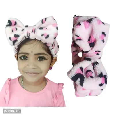 Girl Kids Hair Bands/Accessories Turban Knotted (Pink and Black Metal)-thumb0