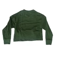 Stylish full sleeve crop tops for women/girls (Dark green)-thumb3