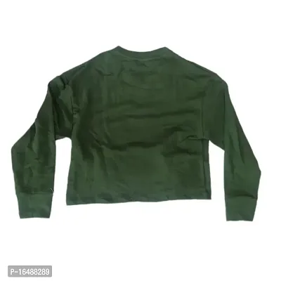 Stylish full sleeve crop tops for women/girls (Dark green)-thumb4