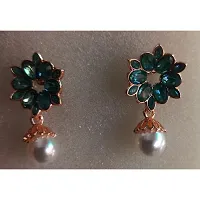 Fancy Light Weight Earrings for Women (Green)-thumb3