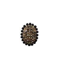 Fancy Light Weight Flower Stud Earrings for Women (Black)-thumb1