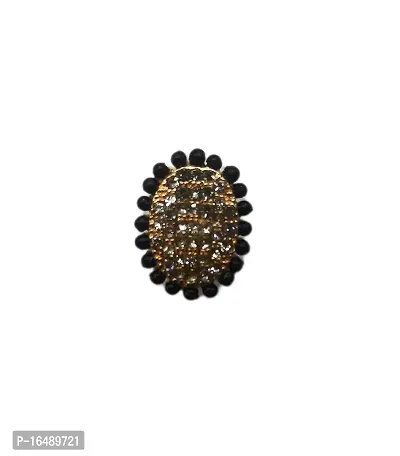 Fancy Light Weight Flower Stud Earrings for Women (Black)-thumb2