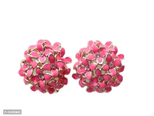 Stunning Stud Earrings for Women Girls Teenagers (Pink)
