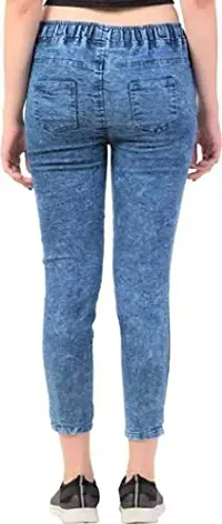Kzone Plain Denim Jogger Pants for Girls | Womens Slim Fit Joggers | Strechable Denim Jogger Pant | Regular Fit Denim Jeans| High Waist Ankle Length Jeans for Girls | All Size Available Small to XL.-thumb2
