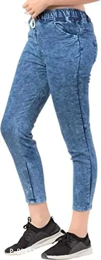 Kzone Plain Denim Jogger Pants for Girls | Womens Slim Fit Joggers | Strechable Denim Jogger Pant | Regular Fit Denim Jeans| High Waist Ankle Length Jeans for Girls | All Size Available Small to XL.-thumb4