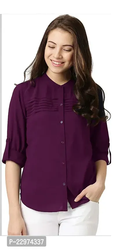 Elegant Purple Cotton Blend  Top For Women