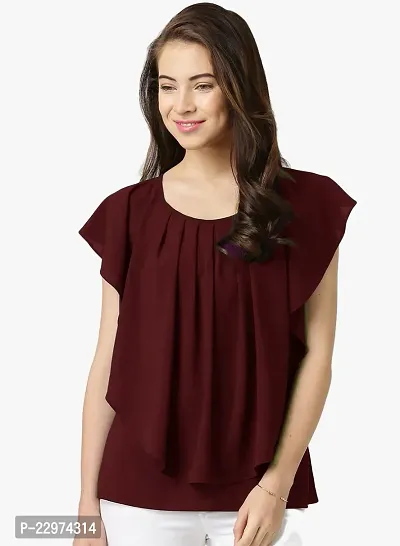 Elegant Brown Cotton Blend  Top For Women-thumb0