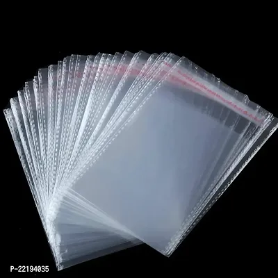 Tia Crafts Plastic polythene Clear Transparent bags small size Self Adhesive BOPP Resealable Plastic pouch Bags for jwellery packaging pack of 200 (4 X5 inch (10 X 12.5 cm))