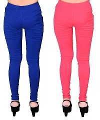 FEELBLUE Lycra Stretchable Jeggings for Women(Pack of 2)-thumb1