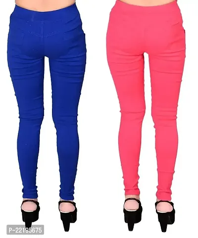 FEELBLUE Lycra Stretchable Jeggings for Women(Pack of 2)-thumb2