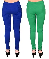 FEELBLUE Lycra Stretchable Jeggings for Women(Pack of 2)-thumb1
