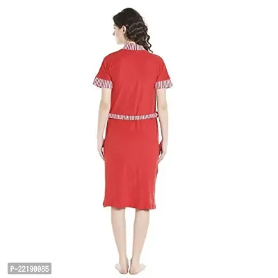 Superior Women's Terry Cotton Bathrobes (Red, Free Size)-thumb3