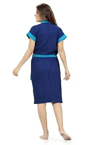 Sweetnight Women's Terry Cotton Bath Robe (Blue, Free Size)-thumb2