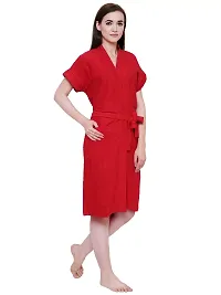 Secret Wish Women's Cherry-Red Towel Bathrobe (Free Size)-HC-E128-538-thumb3